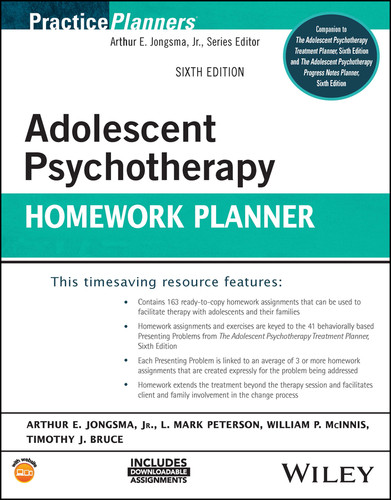 Adolescent Psychotherapy Homework Planner (PracticePlanners) book cover by Arthur E. Jongsma, Jr., L. Mark Peterson, William P. McInnis, Timothy J. Bruce