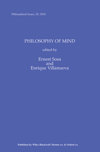 Philosophy of Mind, Volume 20 (Philosophical Issues: A Supplement to Nous) book cover by 