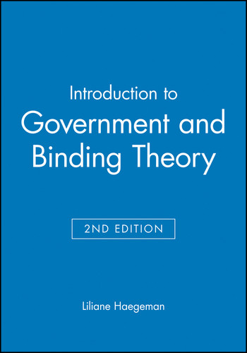 Introduction to Government and Binding Theory (Blackwell Textbooks in Linguistics) book cover by Liliane Haegeman