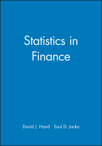Statistics in Finance book cover by David J. Hand, Saul D. Jacka