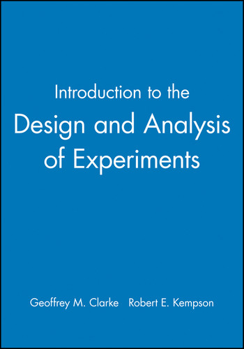 Introduction to the Design and Analysis of Experiments book cover by Geoffrey M. Clarke, Robert E. Kempson
