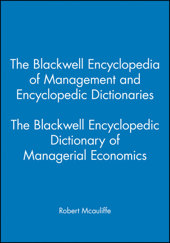 The Blackwell Encyclopedic Dictionary of Managerial Economics book cover by 