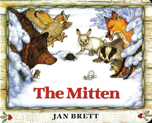 The Mitten book cover by Jan Brett