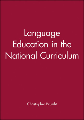 Language Education in the National Curriculum (Language in Education) book cover by 