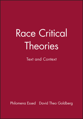 Race Critical Theories: Text and Context book cover by 