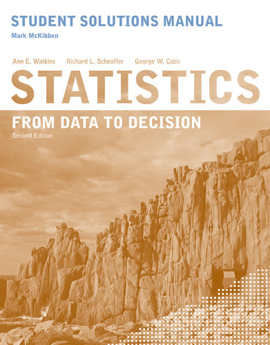 Student Solutions Manual to accompany Statistics: From Data to Decision, 2e book cover by Ann E. Watkins, Richard L. Scheaffer, George W. Cobb