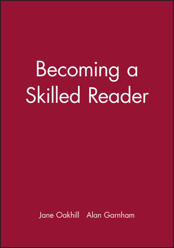 Becoming a Skilled Reader book cover by Jane Oakhill, Alan Garnham