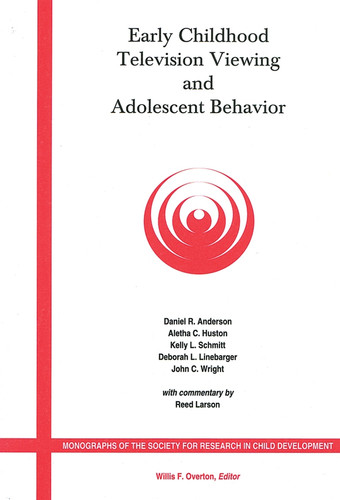 Early Childhood Television Viewing and Adolescent Behavior, Volume 66, Number 1 (Monographs of the Society for Research in Child Development) book cover by Daniel R. Anderson, Aletha C. Huston, Kelly L. Linebarger, John C. Wright
