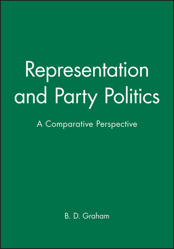 Representation and Party Politics: A Comparative Perspective book cover by B. D. Graham