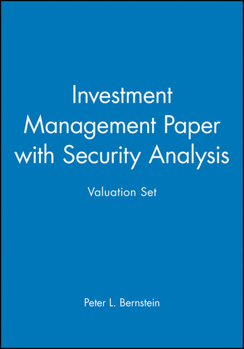 Investment Management Paper with Security Analysis Valuation Set book cover by 