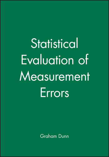 Statistical Evaluation of Measurement Errors book cover by Graham Dunn