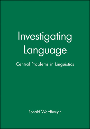 Investigating Language: Central Problems in Linguistics (The Language Library) book cover by Ronald Wardhaugh