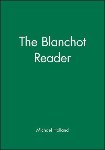The Blanchot Reader (Wiley Blackwell Readers) book cover by 