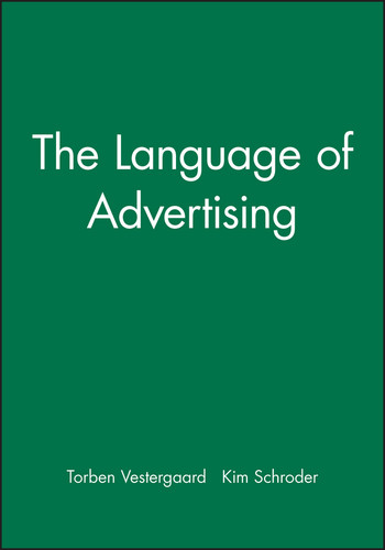 The Language of Advertising book cover by Torben Vestergaard, Kim Schroder