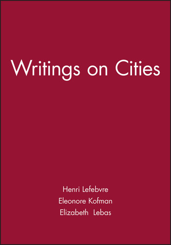 Writings on Cities book cover by Henri Lefebvre