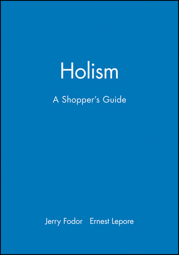 Holism: A Shopper's Guide book cover by Jerry Fodor, Ernest Lepore