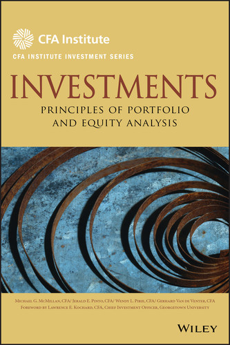 Investments: Principles of Portfolio and Equity Analysis (CFA Institute Investment Series) book cover by Michael McMillan, Jerald E. Pinto, Wendy L. Pirie, Gerhard Van de Venter