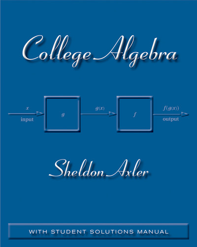 College Algebra book cover by Sheldon Axler