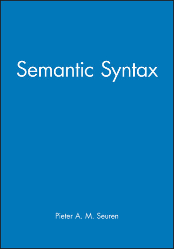 Semantic Syntax book cover by Peter A. M. Seuren
