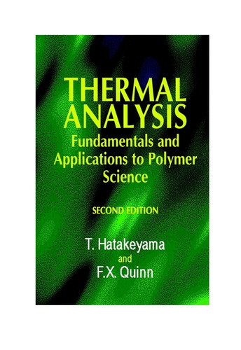Thermal Analysis: Fundamentals and Applications to Polymer Science book cover by T. Hatakeyama, F. X. Quinn