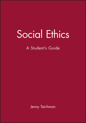 Social Ethics: A Student's Guide book cover by Jenny Teichman