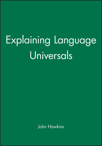 Explaining Language Universals book cover by John A. Hawkins