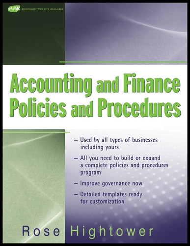 Accounting and Finance Policies and Procedures, (with URL) book cover by Rose Hightower