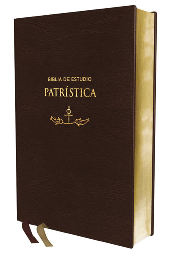 RVR, Biblia de Estudio Patrística, Leathersoft, Marrón, Interior a dos colores, Palabras de Jesús en Rojo, Comfort Print: La Sabiduría del Cristianismo Antiguo, siglos I al VI book cover by Zondervan