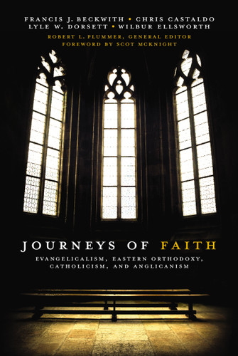 Journeys of Faith: Evangelicalism, Eastern Orthodoxy, Catholicism, and Anglicanism book cover by Brad S. Gregory, Robert A. Peterson, Wilbur Ellsworth, Gregg Allison, Francis J. Beckwith, Christopher A. Castaldo, Lyle W. Dorsett, Craig A. Blaising