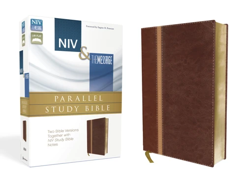 NIV, The Message, Parallel Study Bible, Leathersoft, Brown: Two Bible Versions Together with NIV Study Bible Notes book cover by Zondervan