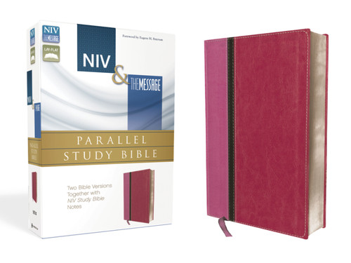 NIV, The Message, Parallel Study Bible, Leathersoft, Pink: Two Bible Versions Together with NIV Study Bible Notes book cover by Zondervan