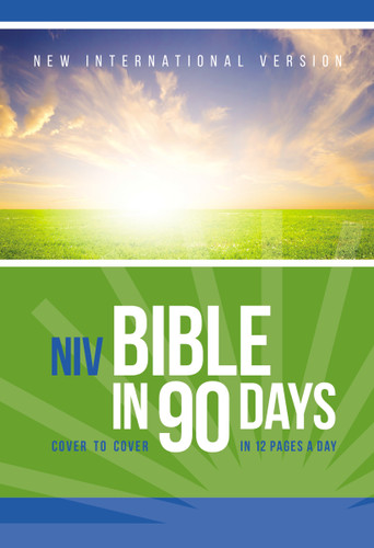 NIV, Bible in 90 Days, Paperback: Cover to Cover in 12 Pages a Day book cover by Zondervan