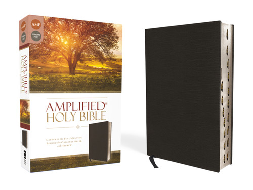 Amplified Holy Bible, Bonded Leather, Black, Thumb Indexed: Captures the Full Meaning Behind the Original Greek and Hebrew book cover by Zondervan