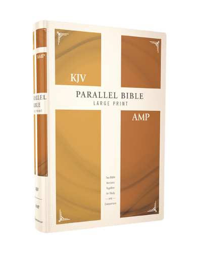 KJV, Amplified, Parallel Bible, Large Print, Hardcover, Red Letter: Two Bible Versions Together for Study and Comparison book cover by Zondervan