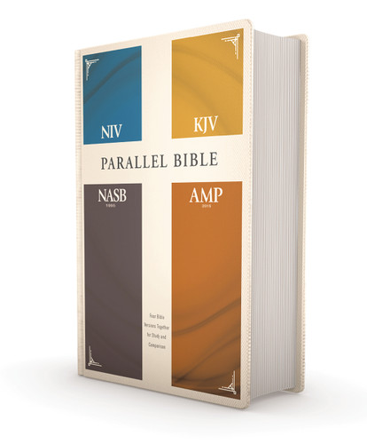 NIV, KJV, NASB, Amplified, Parallel Bible, Hardcover: Four Bible Versions Together for Study and Comparison book cover by Zondervan