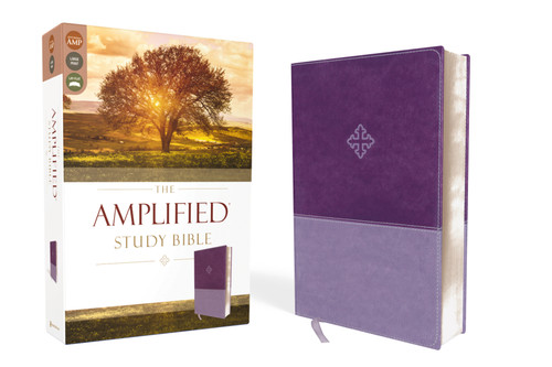 The Amplified Study Bible, Leathersoft, Purple book cover by Zondervan