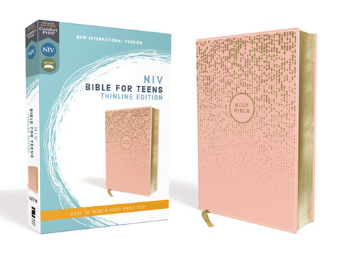 NIV, Bible for Teens, Thinline Edition, Leathersoft, Pink, Red Letter, Comfort Print book cover by Zondervan