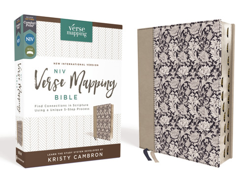 NIV, Verse Mapping Bible, Leathersoft, Navy Floral, Thumb Indexed, Comfort Print: Find Connections in Scripture Using a Unique 5-Step Process (Verse Mapping) book cover by Zondervan