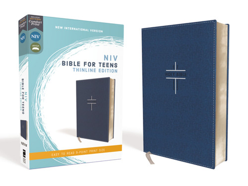 NIV, Bible for Teens, Thinline Edition, Leathersoft, Blue, Red Letter, Comfort Print book cover by Zondervan
