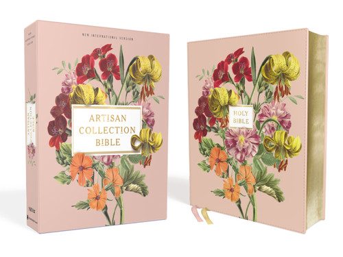 NIV, Artisan Collection Bible, Leathersoft, Blush Floral, Red Letter, Comfort Print book cover by Zondervan