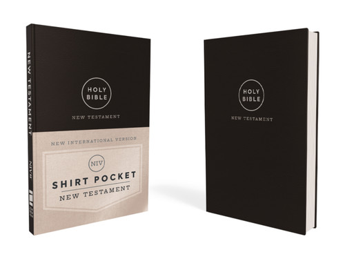 NIV, Shirt Pocket New Testament, Leathersoft, Black, Comfort Print book cover by Zondervan