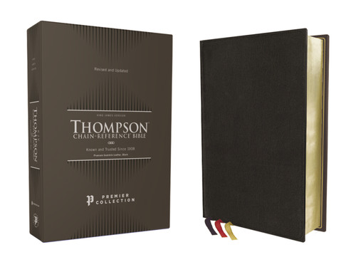 KJV, Thompson Chain-Reference Bible, Premium Goatskin Leather, Black, Premier Collection, Art Gilded Edges, Black Letter, Comfort Print book cover by Zondervan