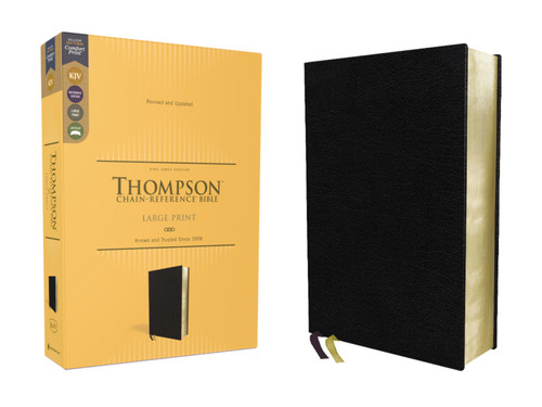 KJV, Thompson Chain-Reference Bible, Large Print, Bonded Leather, Black, Red Letter, Comfort Print book cover by Zondervan