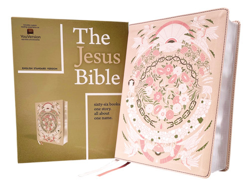 The Jesus Bible Artist Edition, ESV, Leathersoft, Peach Floral book cover by Zondervan