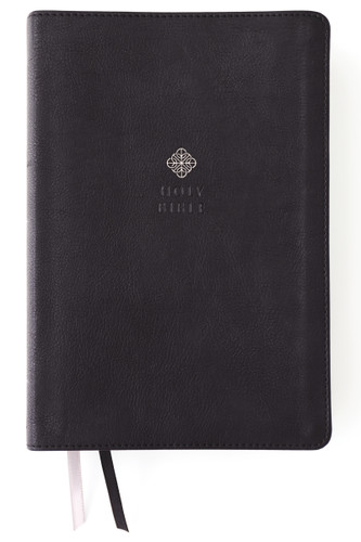 NIV, Men's Devotional Bible (By Men, for Men), Large Print, Leathersoft, Black, Comfort Print book cover by Zondervan