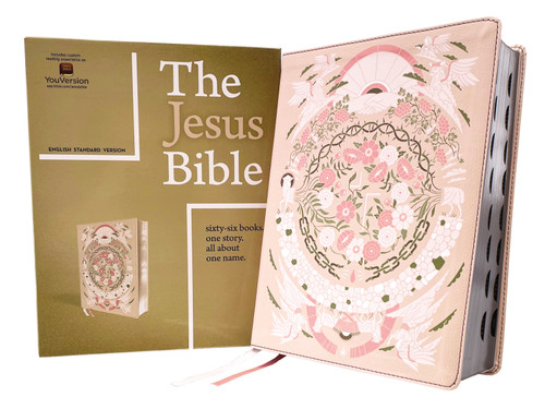 The Jesus Bible Artist Edition, ESV, (With Thumb Tabs to Help Locate the Books of the Bible), Leathersoft, Peach Floral, Thumb Indexed book cover by Zondervan