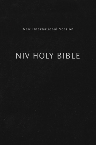 NIV, Holy Bible, Compact, Paperback, Black, Comfort Print book cover by Zondervan