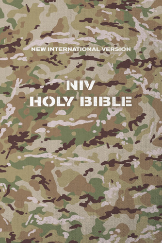 NIV, Holy Bible, Compact, Paperback, Military Camo, Comfort Print book cover by Zondervan