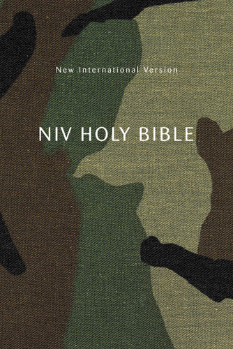 NIV, Holy Bible, Compact, Paperback, Woodland Camo, Comfort Print book cover by Zondervan