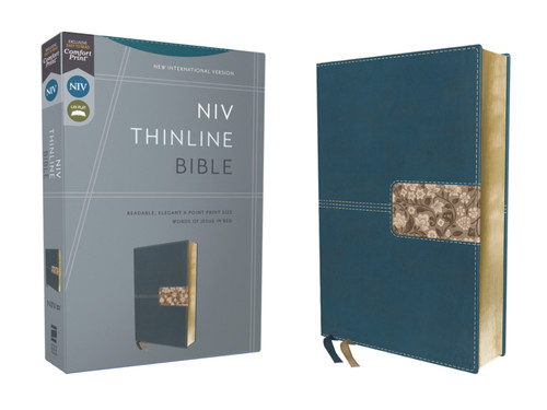 NIV, Thinline Bible, Leathersoft, Teal, Red Letter, Comfort Print book cover by Zondervan